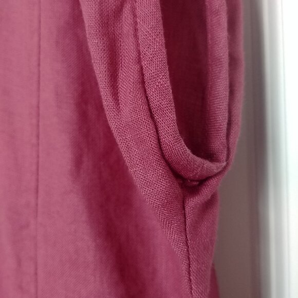 Eileen Fisher 100% organic linen raspberry pink dress XS - Picture 4 of 10